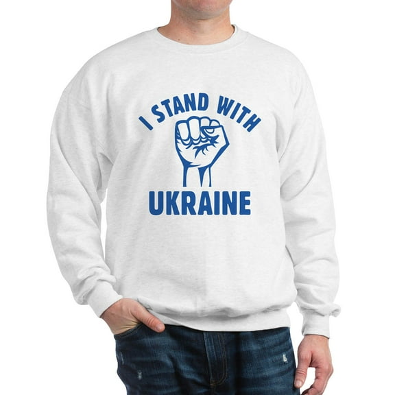 CafePress - I Stand With Ukraine Sweatshirt - Crew Neck Sweatshirt