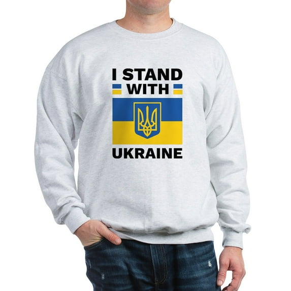 CafePress - I Stand With Ukraine Sweatshirt - Crew Neck Sweatshirt