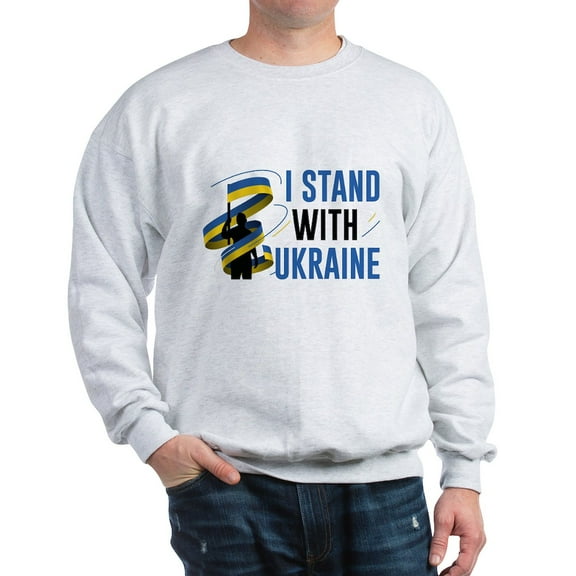 CafePress - I Stand With Ukraine Sweatshirt - Crew Neck Sweatshirt