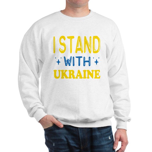 CafePress - I Stand With Ukraine Sweatshirt - Crew Neck Sweatshirt