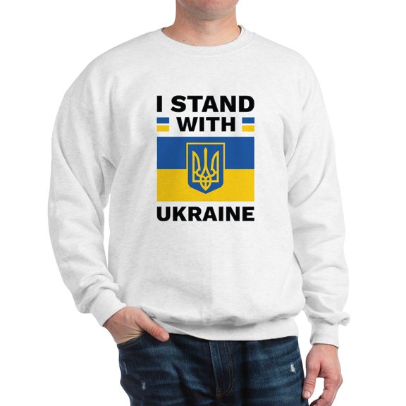 CafePress - I Stand With Ukraine Sweatshirt - Crew Neck Sweatshirt