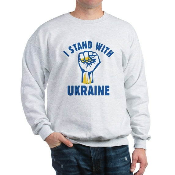 CafePress - I Stand With Ukraine Sweatshirt - Crew Neck Sweatshirt