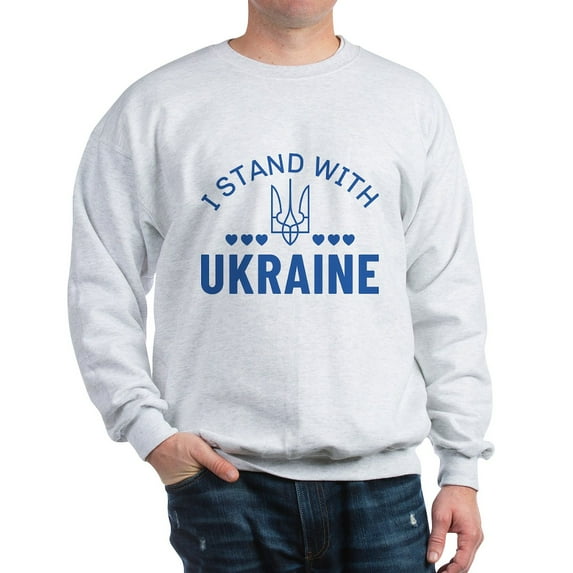 CafePress - I Stand With Ukraine Sweatshirt - Crew Neck Sweatshirt