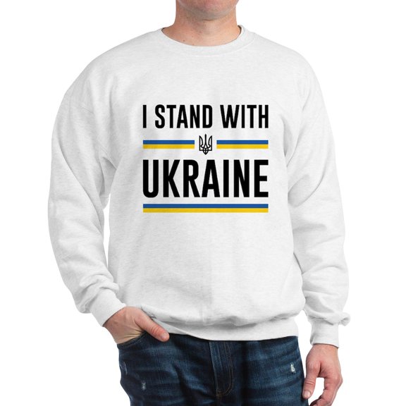 CafePress - I Stand With Ukraine Sweatshirt - Crew Neck Sweatshirt