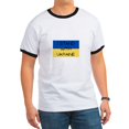 thumbnail image 1 of CafePress - I Stand With Ukraine T Shirt - 100% Cotton Ringed T-Shirt, 1 of 4