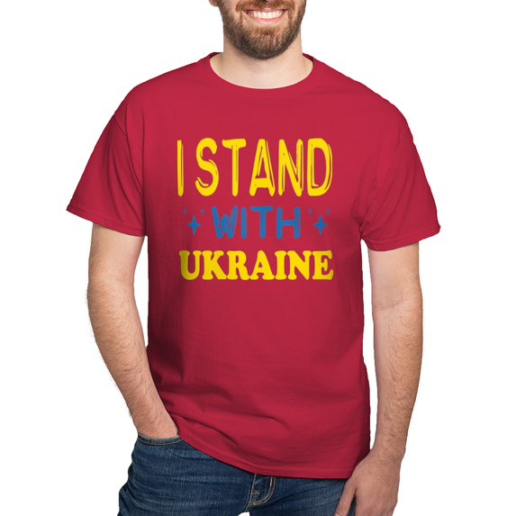 CafePress - I Stand With Ukraine T Shirt - Men's Classic Graphic Cotton T-Shirt