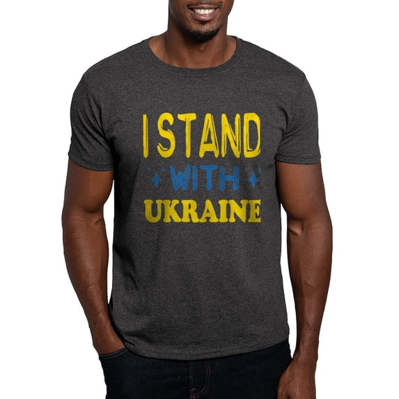 CafePress - I Stand With Ukraine T Shirt - Men's Classic Graphic Cotton T-Shirt