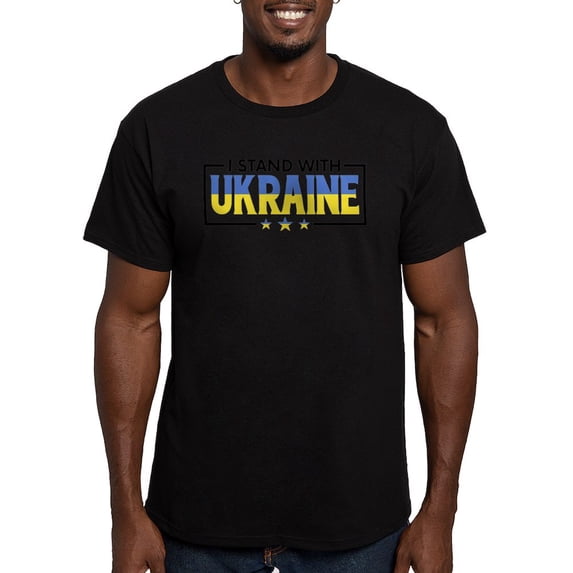 CafePress - I Stand With Ukraine T Shirt - Men's Fitted T-Shirt