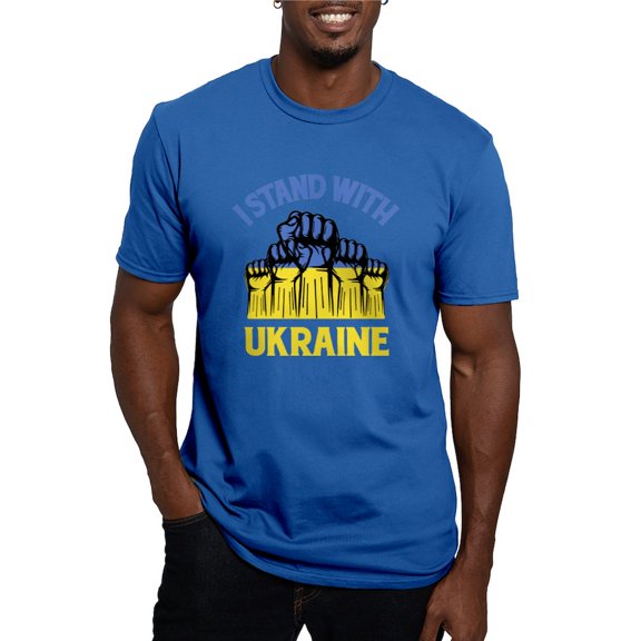 CafePress - I Stand With Ukraine T Shirt - Men's Fitted T-Shirt