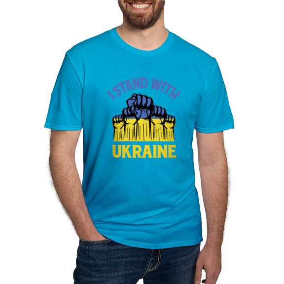 CafePress - I Stand With Ukraine T Shirt - Men's Fitted T-Shirt