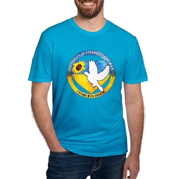 CafePress - I Stand With Ukraine T Shirt - Men's Fitted T-Shirt