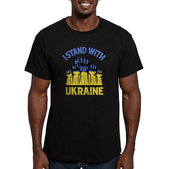 CafePress - I Stand With Ukraine T Shirt - Men's Fitted T-Shirt