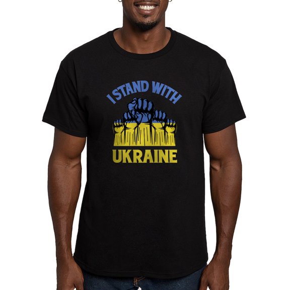 CafePress - I Stand With Ukraine T Shirt - Men's Fitted T-Shirt