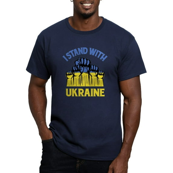CafePress - I Stand With Ukraine T Shirt - Men's Fitted T-Shirt