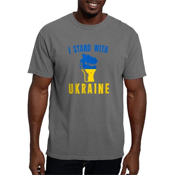 CafePress - I Stand With Ukraine T Shirt - Mens Comfort Colors Shirt