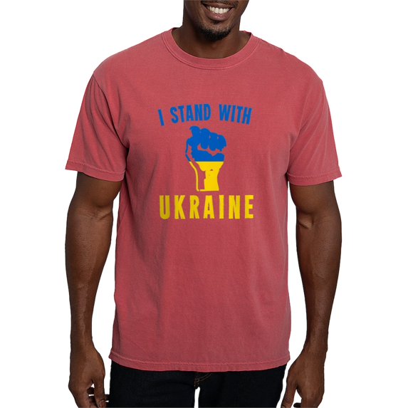 CafePress - I Stand With Ukraine T Shirt - Mens Comfort Colors Shirt