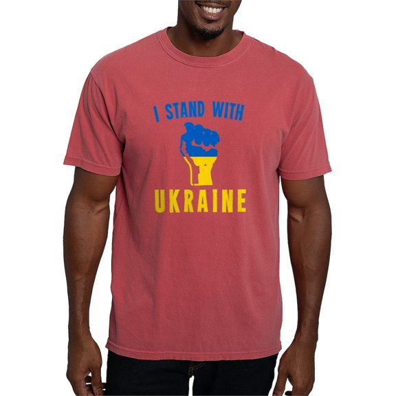 CafePress - I Stand With Ukraine T Shirt - Mens Comfort Colors Shirt