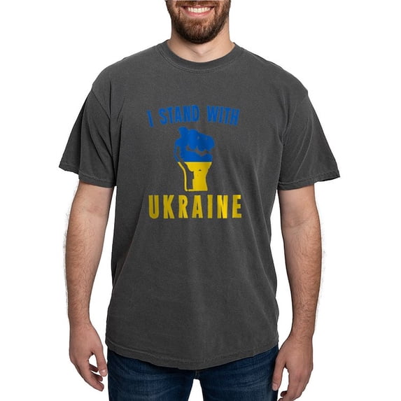 CafePress - I Stand With Ukraine T Shirt - Mens Comfort Colors Shirt