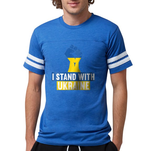 CafePress - I Stand With Ukraine T Shirt - Mens Football Shirt