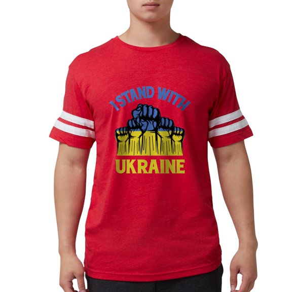 CafePress - I Stand With Ukraine T Shirt - Mens Football Shirt