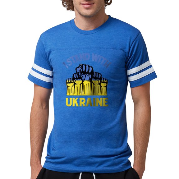 CafePress - I Stand With Ukraine T Shirt - Mens Football Shirt