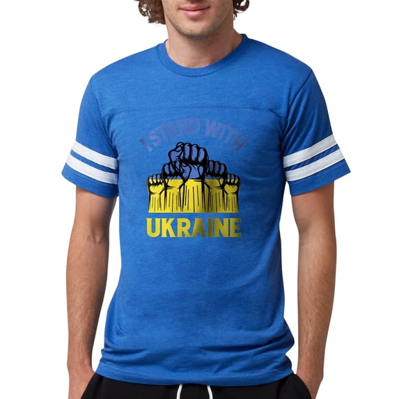 CafePress - I Stand With Ukraine T Shirt - Mens Football Shirt
