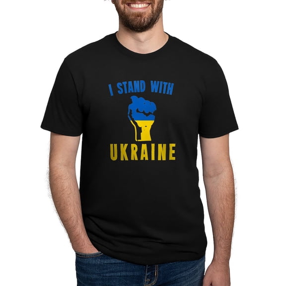 CafePress - I Stand With Ukraine T Shirt - Mens Tri-blend T-Shirt