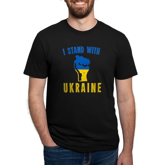 CafePress - I Stand With Ukraine T Shirt - Mens Tri-blend T-Shirt