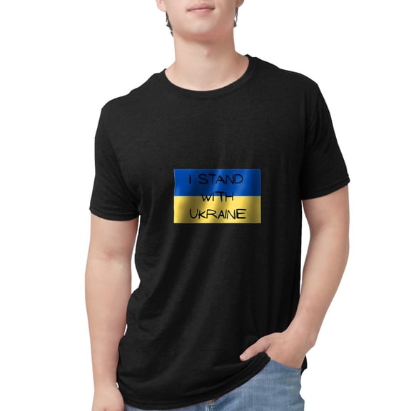 CafePress - I Stand With Ukraine T Shirt - Mens Tri-blend T-Shirt