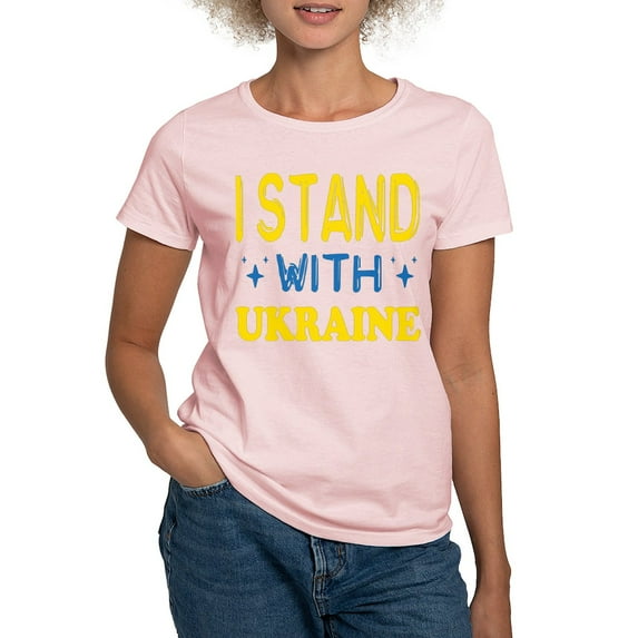 CafePress - I Stand With Ukraine T Shirt - Women's Classic T-Shirt