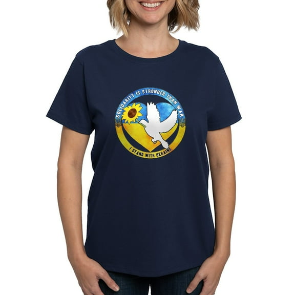 CafePress - I Stand With Ukraine T Shirt - Women's Traditional Fit Dark T-Shirt