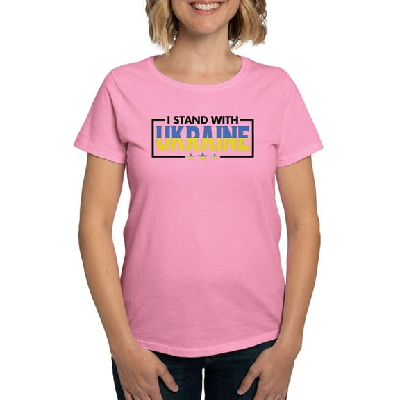 CafePress - I Stand With Ukraine T Shirt - Women's Traditional Fit Dark T-Shirt