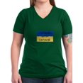 thumbnail image 1 of CafePress - I Stand With Ukraine T Shirt - Women's V-Neck Dark T-Shirt, 1 of 1