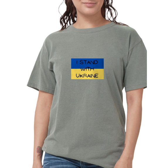 CafePress - I Stand With Ukraine T Shirt - Womens Comfort Colors® Shirt