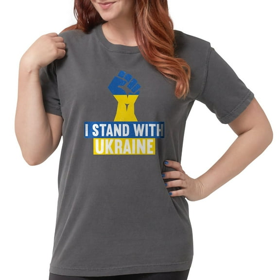 CafePress - I Stand With Ukraine T Shirt - Womens Comfort Colors® Shirt