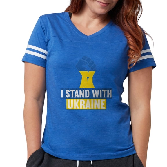 CafePress - I Stand With Ukraine T Shirt - Womens Football Shirt