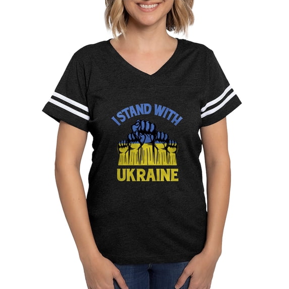 CafePress - I Stand With Ukraine T Shirt - Womens Football Shirt