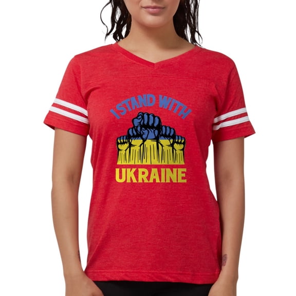CafePress - I Stand With Ukraine T Shirt - Womens Football Shirt