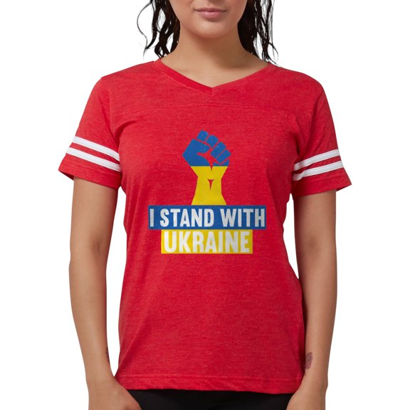 CafePress - I Stand With Ukraine T Shirt - Womens Football Shirt