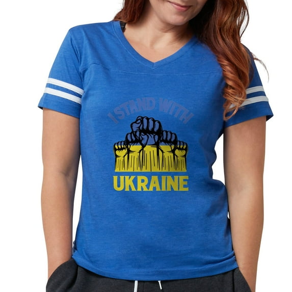 CafePress - I Stand With Ukraine T Shirt - Womens Football Shirt