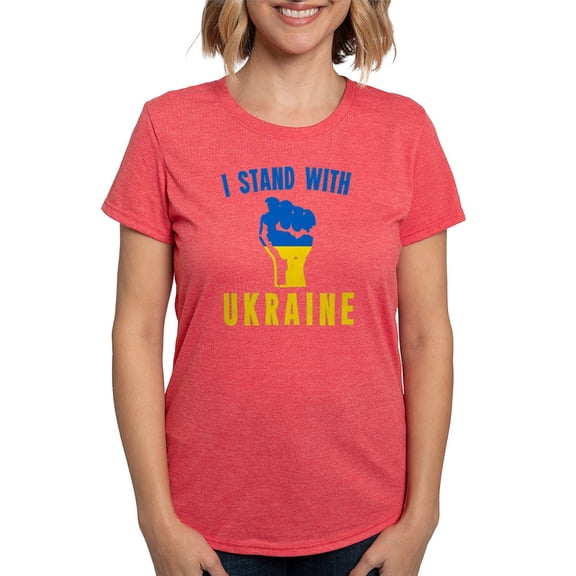 CafePress - I Stand With Ukraine T Shirt - Womens Tri-blend T-Shirt