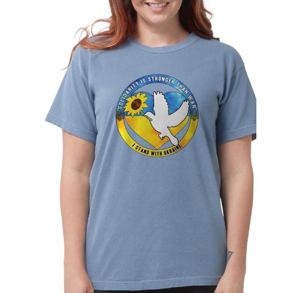 CafePress - I Stand With Ukraine Women's Comfort Colors® T Shi - Womens Comfort Colors® Shirt