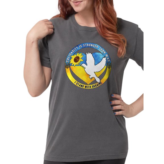 CafePress - I Stand With Ukraine Women's Comfort Colors® T Shi - Womens Comfort Colors® Shirt