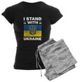 thumbnail image 1 of CafePress - I Stand With Ukraine Women's Dark Pajamas - Women's Short Sleeve Print T-Shirt and Pants Dark Cotton Pajama Set, 1 of 7