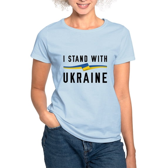 CafePress - I Stand With Ukraine Women's Light T Shirt - Women's Classic T-Shirt