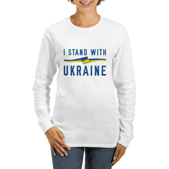 CafePress - I Stand With Ukraine Women's Long Sleeve T Shirt - Women's Long Sleeve Graphic Casual T-Shirt