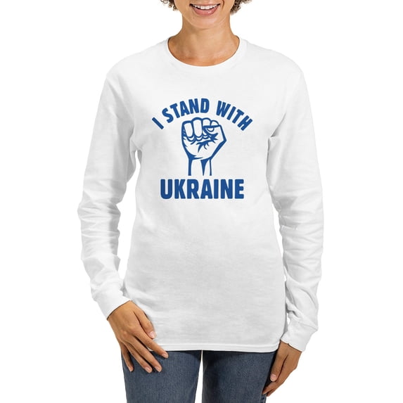 CafePress - I Stand With Ukraine Women's Long Sleeve T Shirt - Women's Long Sleeve Graphic Casual T-Shirt