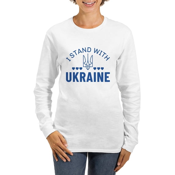 CafePress - I Stand With Ukraine Women's Long Sleeve T Shirt - Women's Long Sleeve Graphic Casual T-Shirt