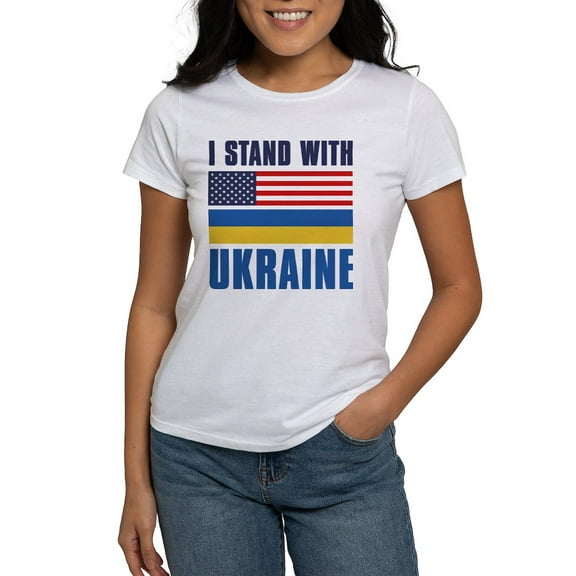 CafePress - I Stand With Ukraine Women's T Shirt - Women's Classic T-Shirt