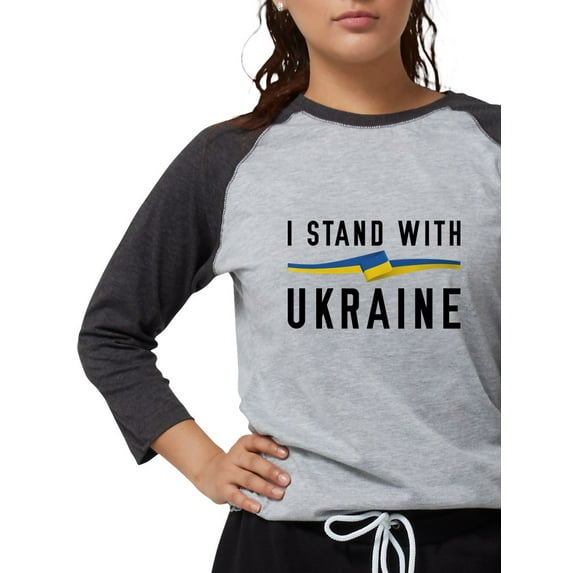 CafePress - I Stand With Ukraine - Womens Baseball Tee